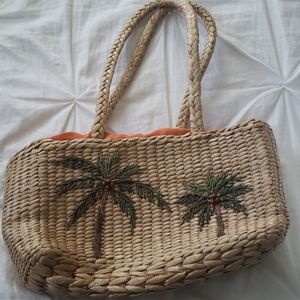 ☀️ Tommy Bahama Palm Tree 🌴 Straw Handbag